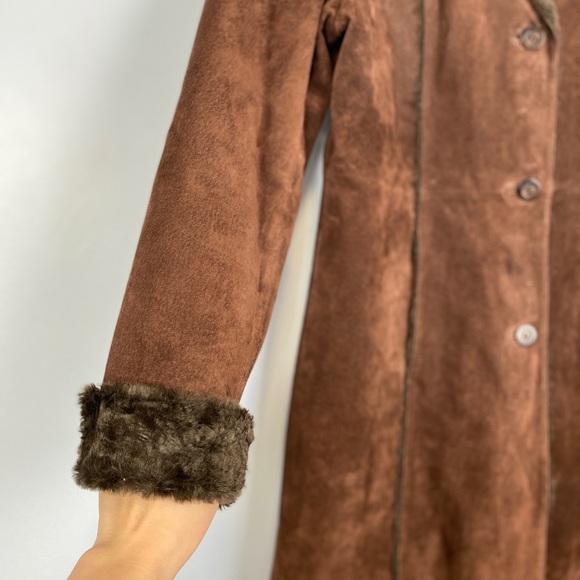 Vtg Y2K Penny Lane Coat Leather Faux Fur Jacket Large L Boho Hippie 70s 90s Funk - Picture 8 of 13